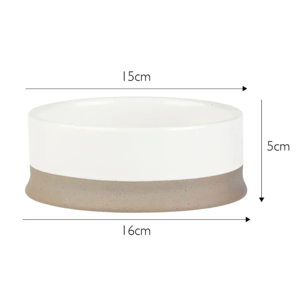 824301_4 Scandi 2 Piece Non Tip Pet Food & Water Bowl - Cream