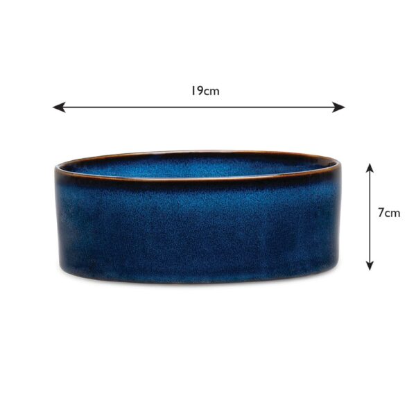 829092_4 Reactive Glaze 2 Piece Dog Food & Water Bowl Set - Midnight Blue